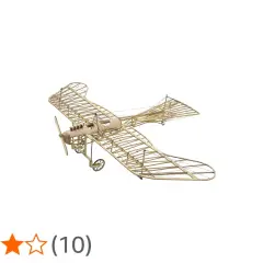 Ein detailgetreues Modell eines Rumpler Taube Flugzeugs aus Holz, bereit zum Abheben in die Lüfte.