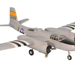 Graues Modellflugzeug, ein Douglas A-26 Invader, mit Sternen auf den Flügeln und Nummer 434682 auf dem Heck.