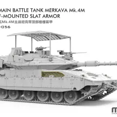 Merkava 5 Panzer mit Dach-Slat-Armor, bereit für den Einsatz.