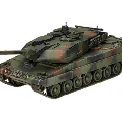 Ein Leopard 2 Panzer der Bundeswehr in Tarnlackierung, bereit für den Einsatz.