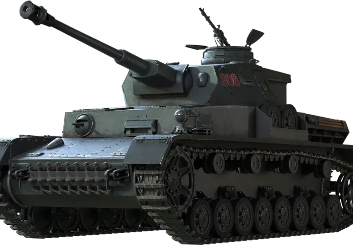 Ein Panzer IV Ausf. G mit der Nummer 808 auf dem Turm, bereit für den Einsatz.