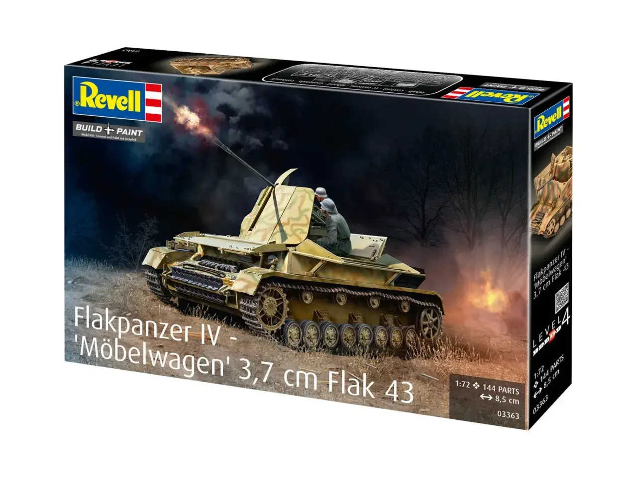Revell Bausatz: Flakpanzer IV 'Möbelwagen' 3,7 cm Flak 43, mit zwei Soldaten im Gefecht.