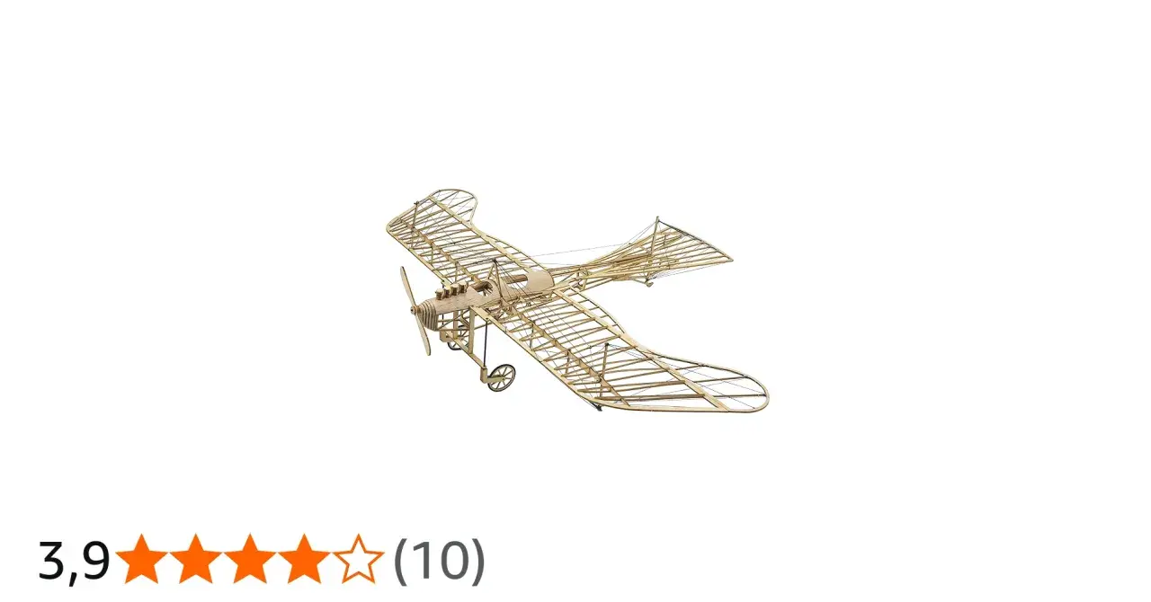 Ein detailgetreues Modell eines Rumpler Taube Flugzeugs aus Holz, bereit zum Abheben in die Lüfte.