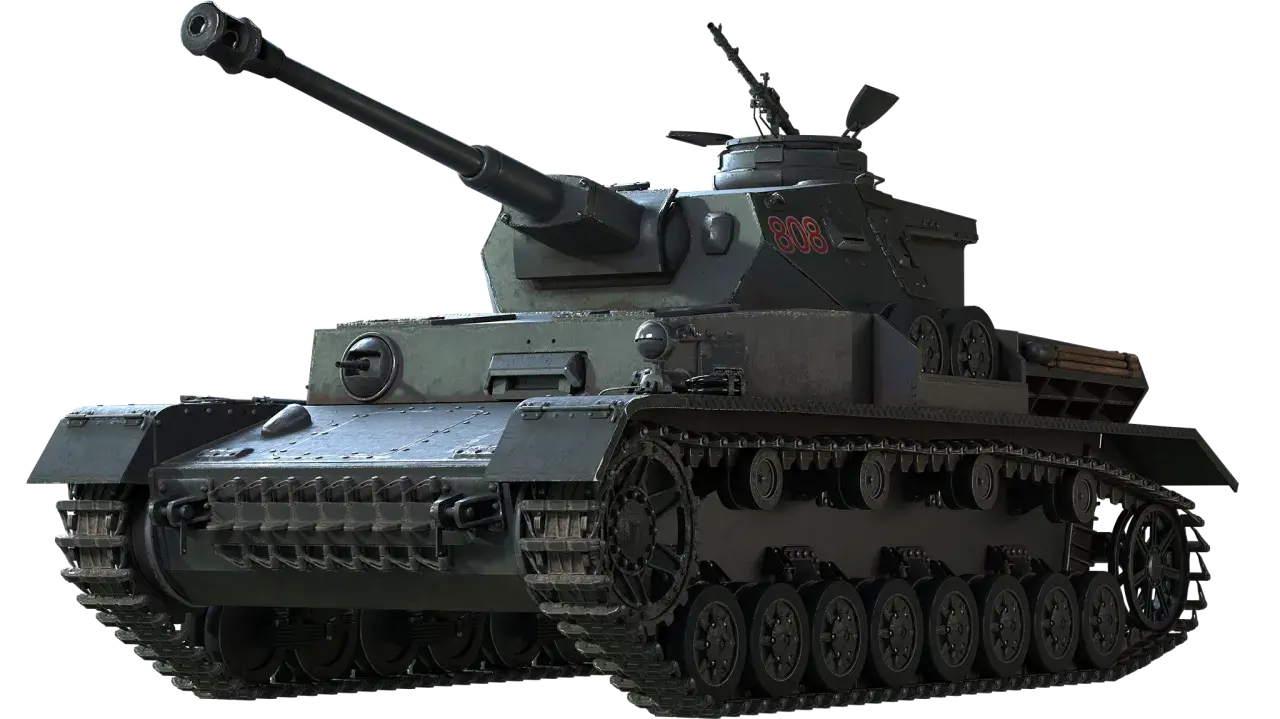 Ein Panzer IV Ausf. G mit der Nummer 808 auf dem Turm, bereit für den Einsatz.