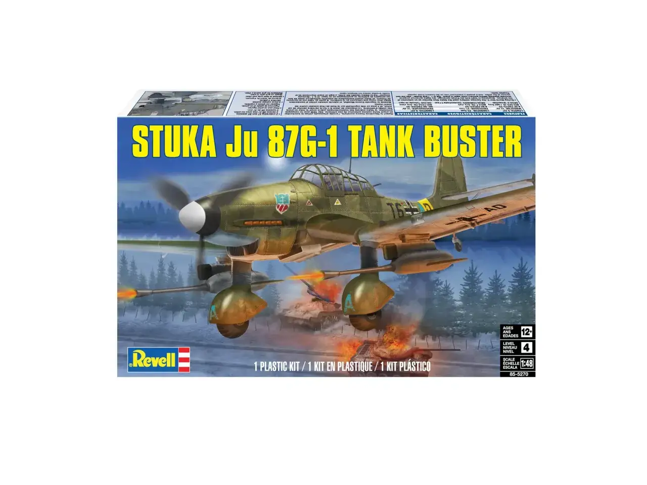 Ju 87 G Stuka im Angriff, schießt auf Panzer. Revell Bausatz.